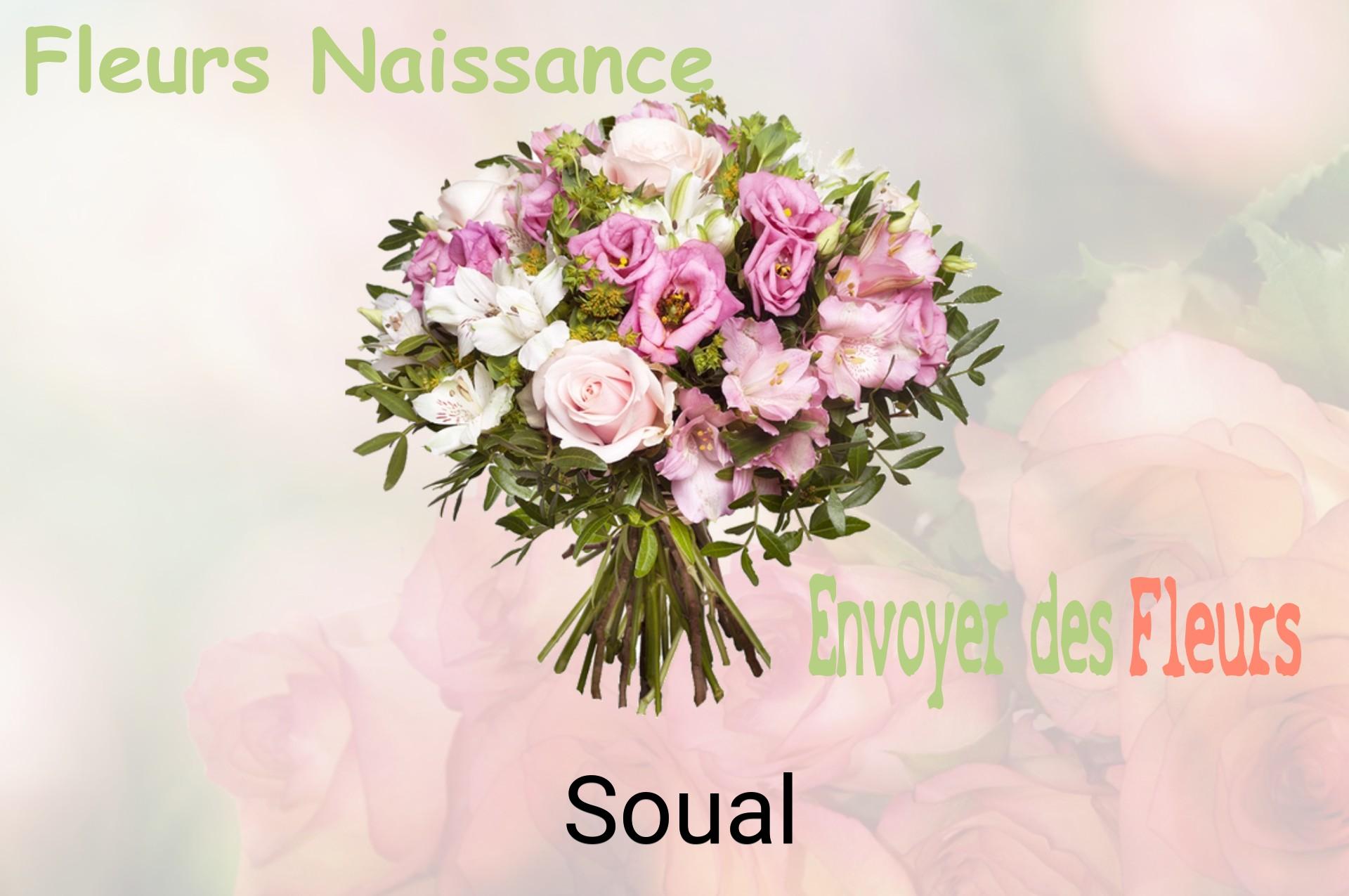 Bouquet de fleurs de naissance livré à Soual