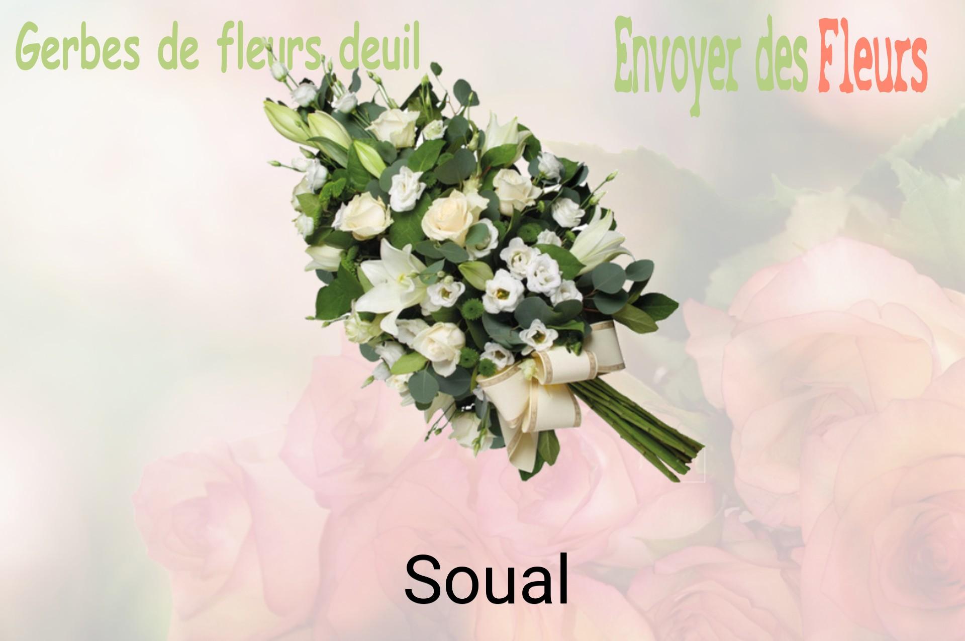 Gerbe de fleurs de deuil livrée à Soual